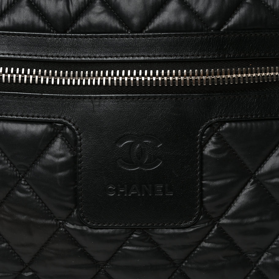 Chanel Nylon Quilted Large Coco Cocoon Tote Black Image 7