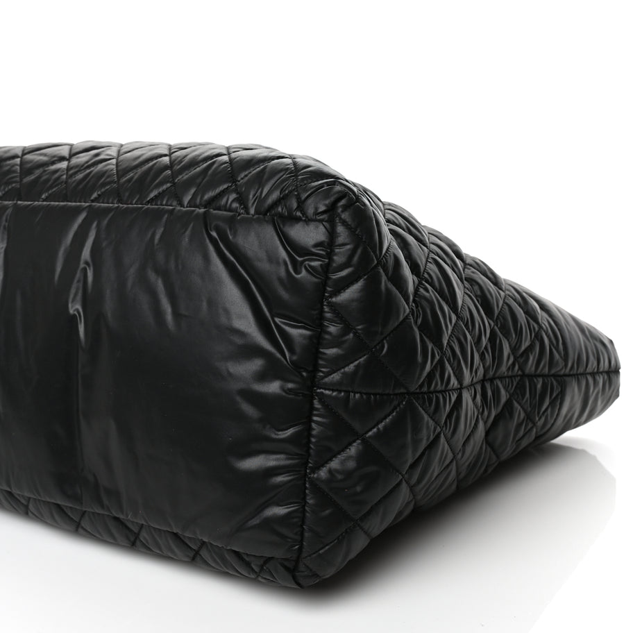 Chanel Nylon Quilted Large Coco Cocoon Tote Black Image 9