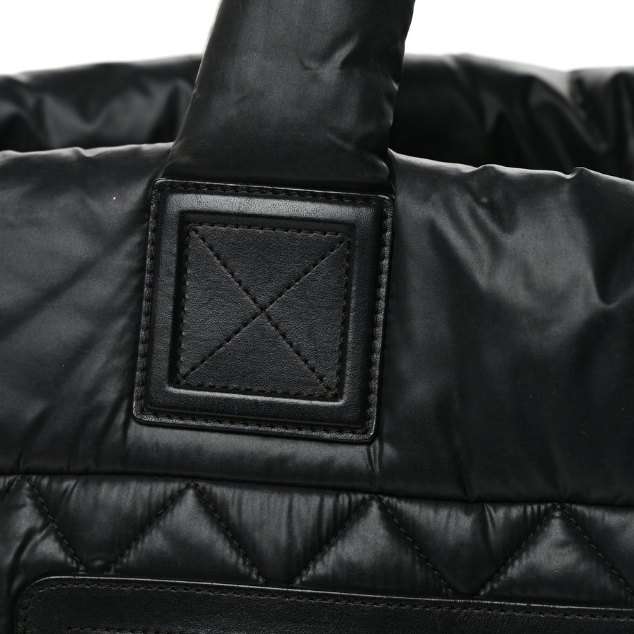 Chanel Nylon Quilted Large Coco Cocoon Tote Black Image 11
