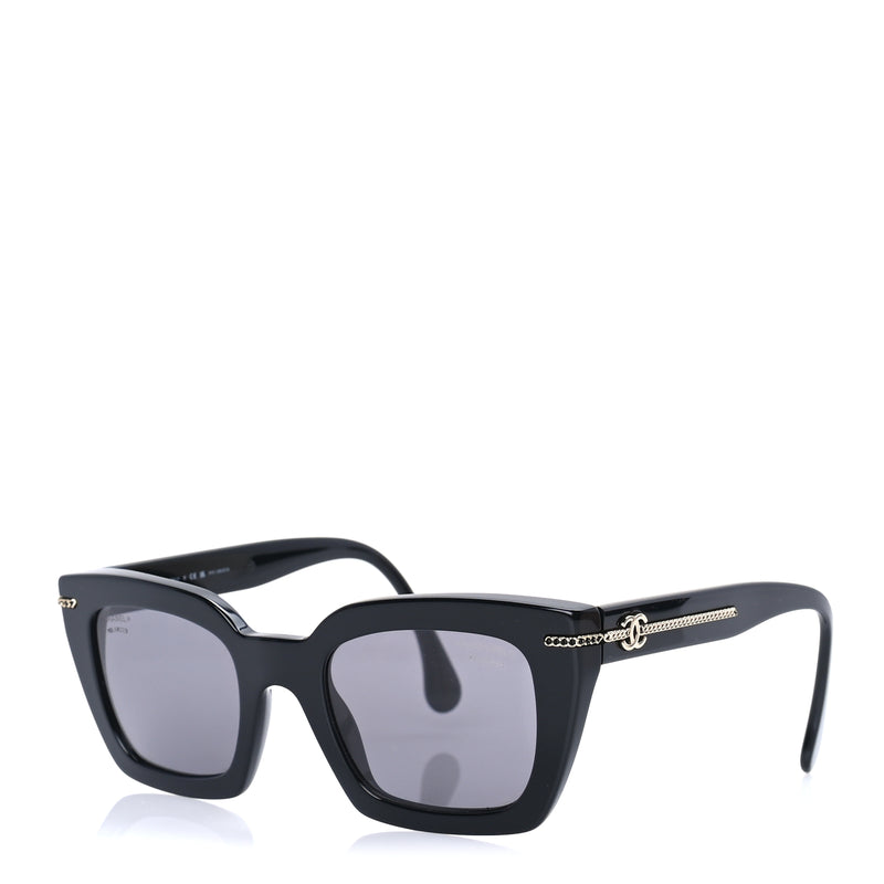  Chanel Acetate Polarized CC Butterfly Sunglasses 5509  Black