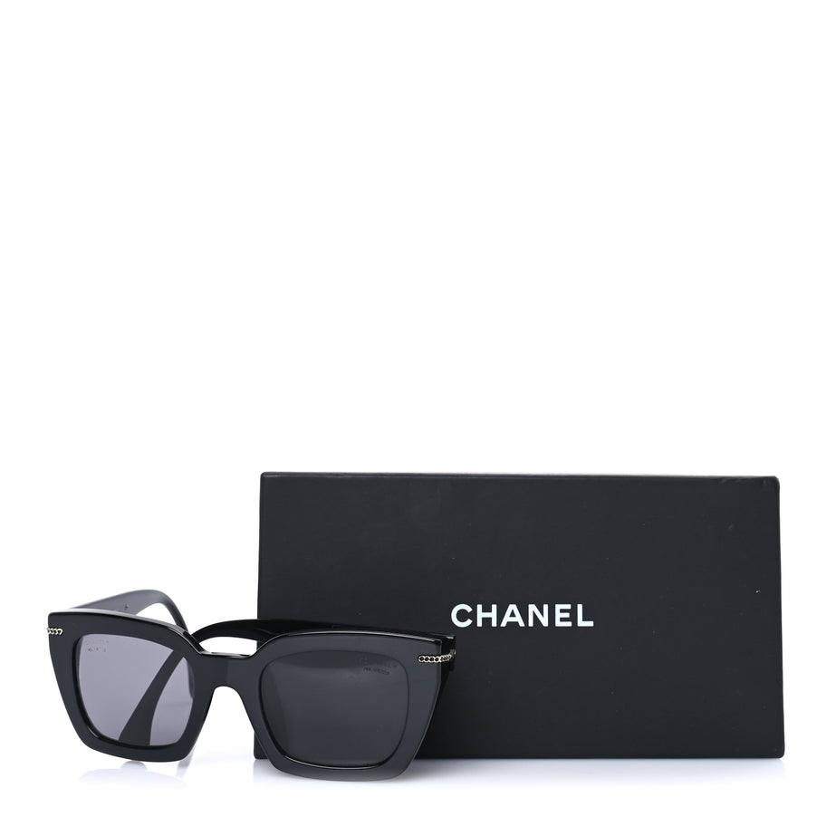 Chanel Acetate Polarized CC Butterfly Sunglasses 5509  Black Image 7