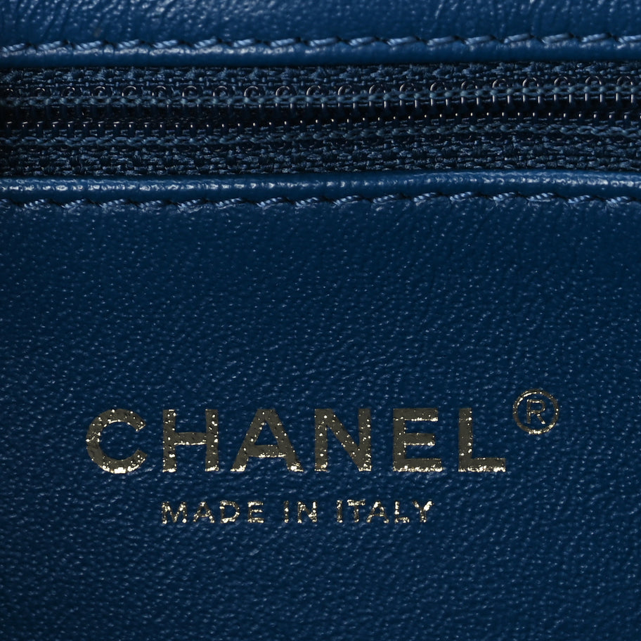 Chanel Sheepskin Quilted Mini Vintage Beauty Lock Flap Blue Image 5