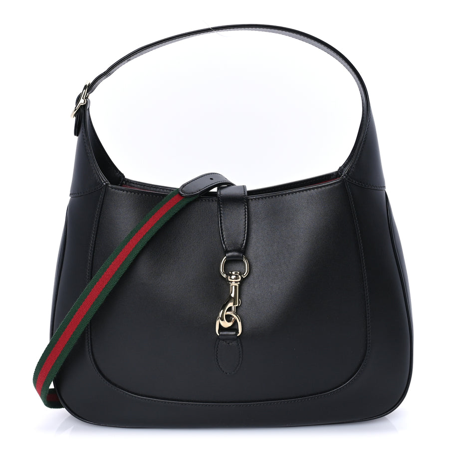 Gucci Boarded Dyana Lux Calfskin Medium Jackie 1961 Hobo  Black Image 1