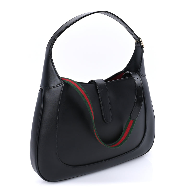  Gucci Boarded Dyana Lux Calfskin Medium Jackie 1961 Hobo  Black