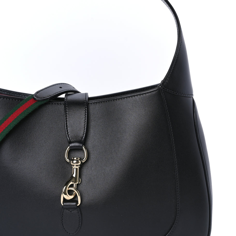 Gucci Boarded Dyana Lux Calfskin Medium Jackie 1961 Hobo  Black Image 6