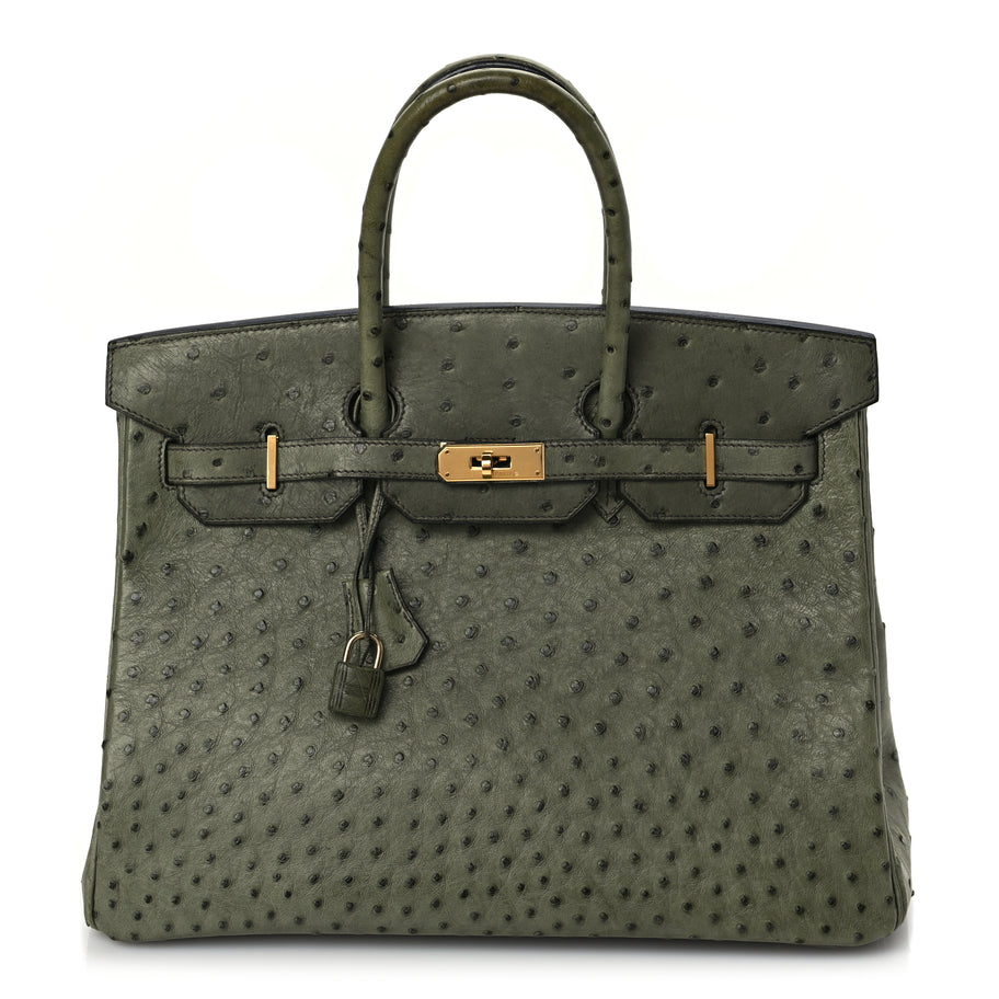 Hermes Ostrich Birkin 35 Vert Olive Image 1