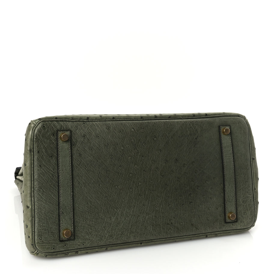 Hermes Ostrich Birkin 35 Vert Olive Image 3