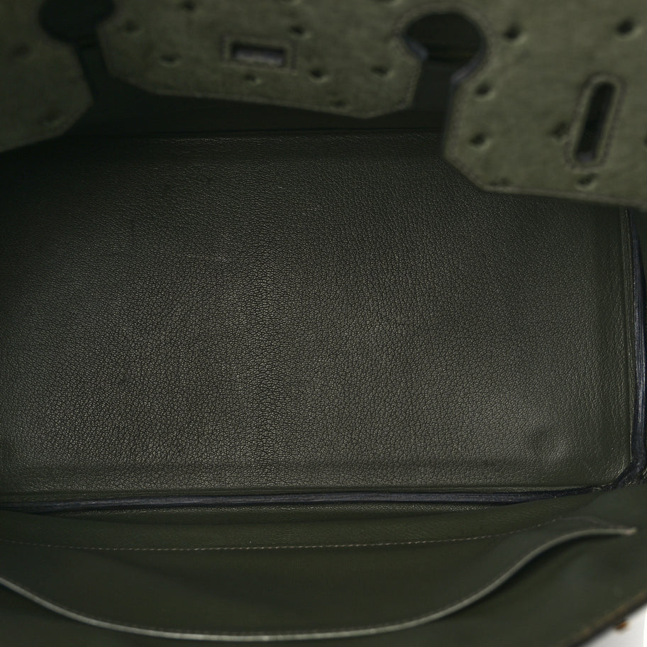 Hermes Ostrich Birkin 35 Vert Olive Image 4