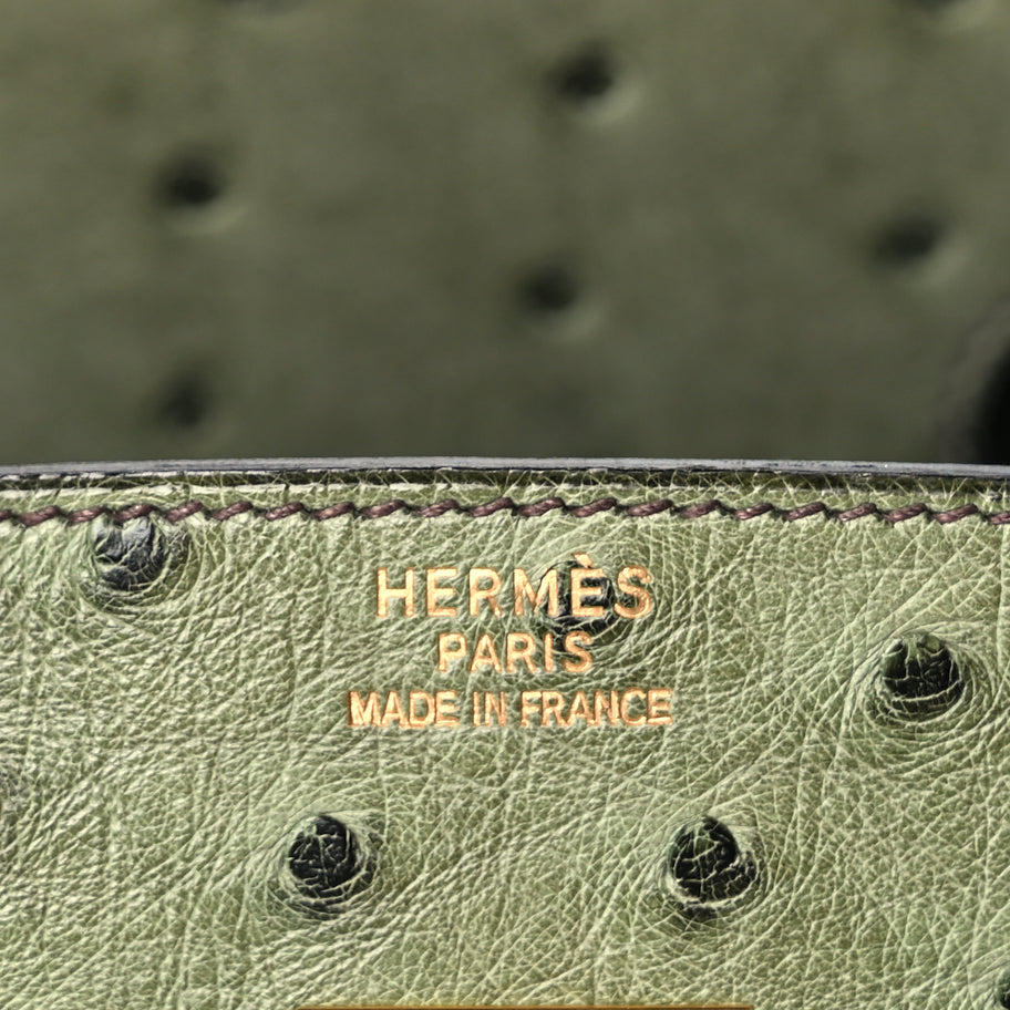 Hermes Ostrich Birkin 35 Vert Olive Image 5