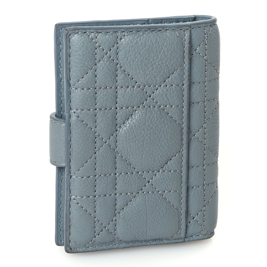 Christian Dior Supple Calfskin Cannage Caro Dandelion Card Holder Cloud Blue Image 3