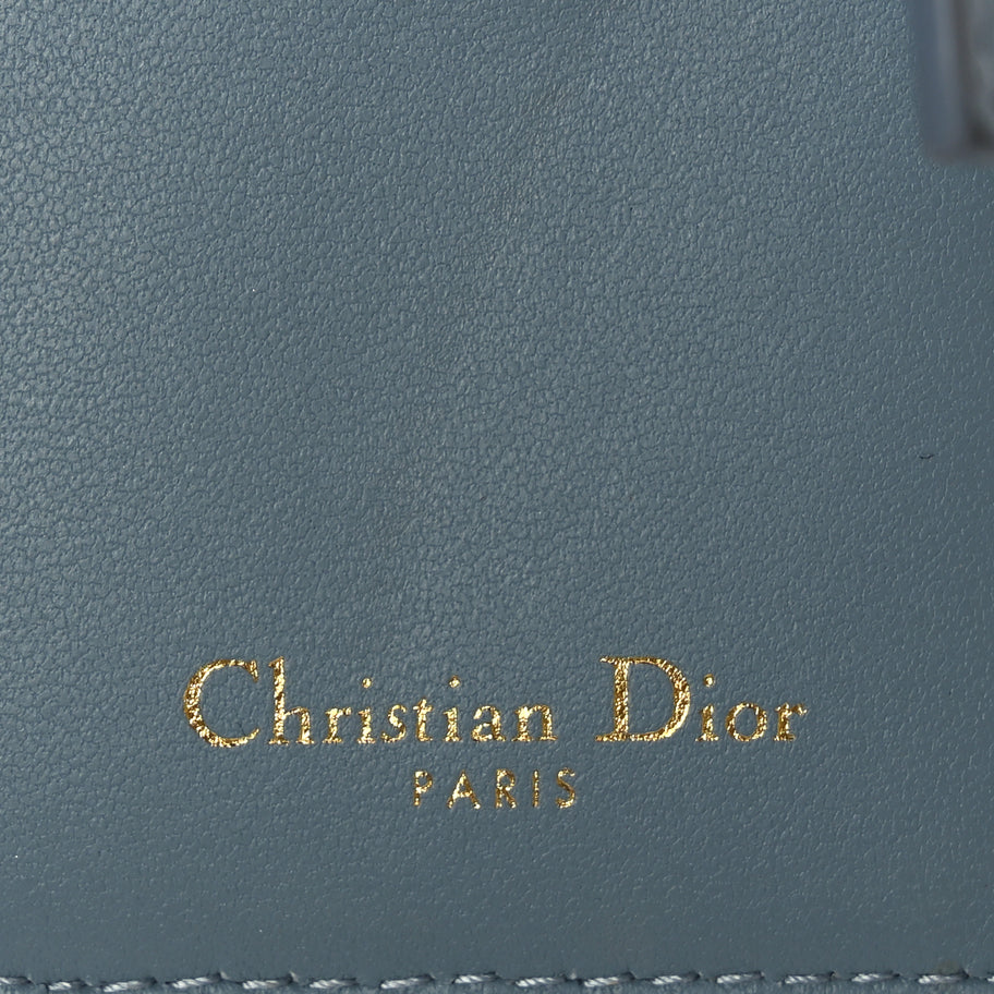 Christian Dior Supple Calfskin Cannage Caro Dandelion Card Holder Cloud Blue Image 6