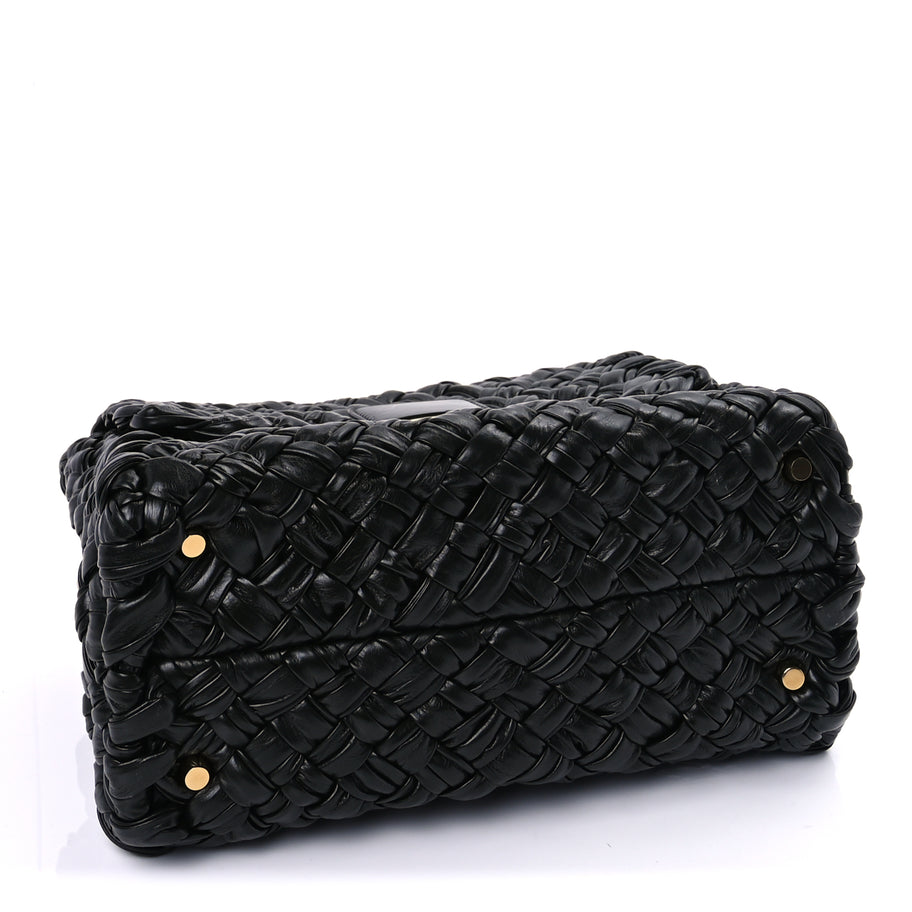 Bottega Veneta Calfskin Intreccio Desiree Shoulder Bag Dark Green Image 3