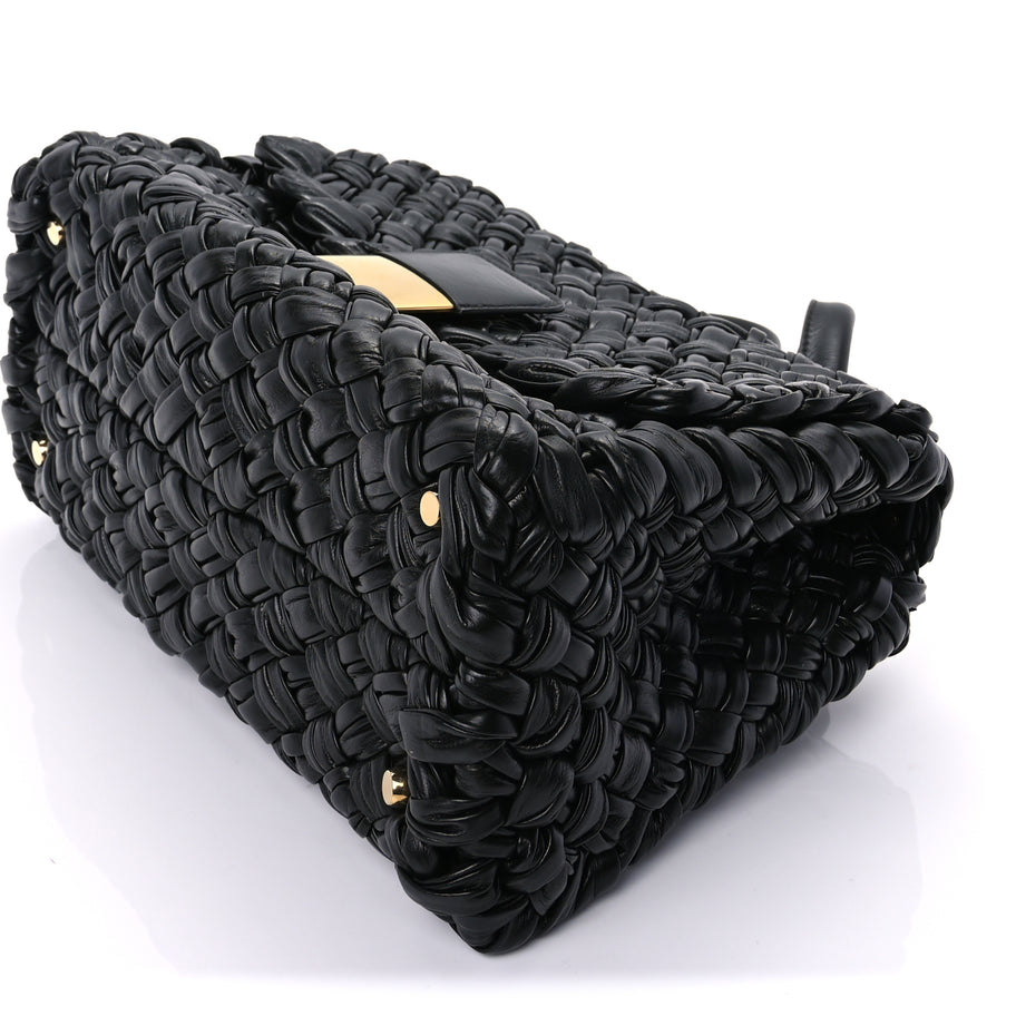 Bottega Veneta Calfskin Intreccio Desiree Shoulder Bag Dark Green Image 8