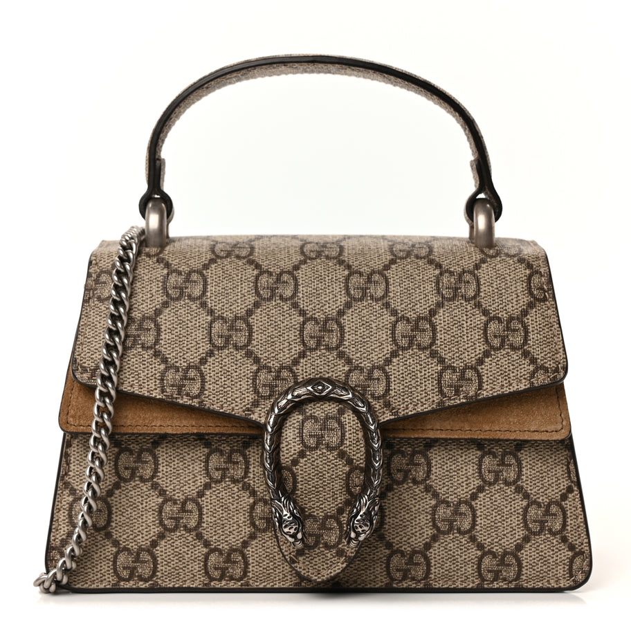 Gucci Supreme Monogram Mini Dionysus Top Handle Bag  Taupe Image 1