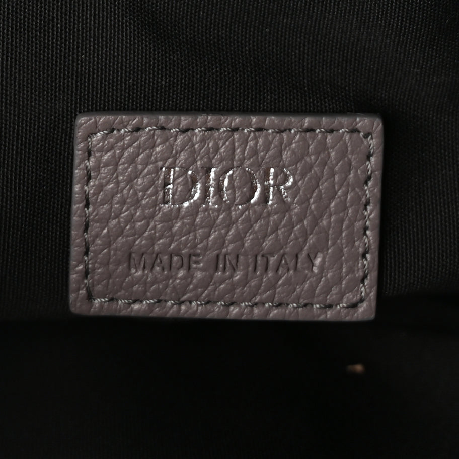 Christian Dior Grained Calfskin Mens Saddle Bag  Grey Image 5