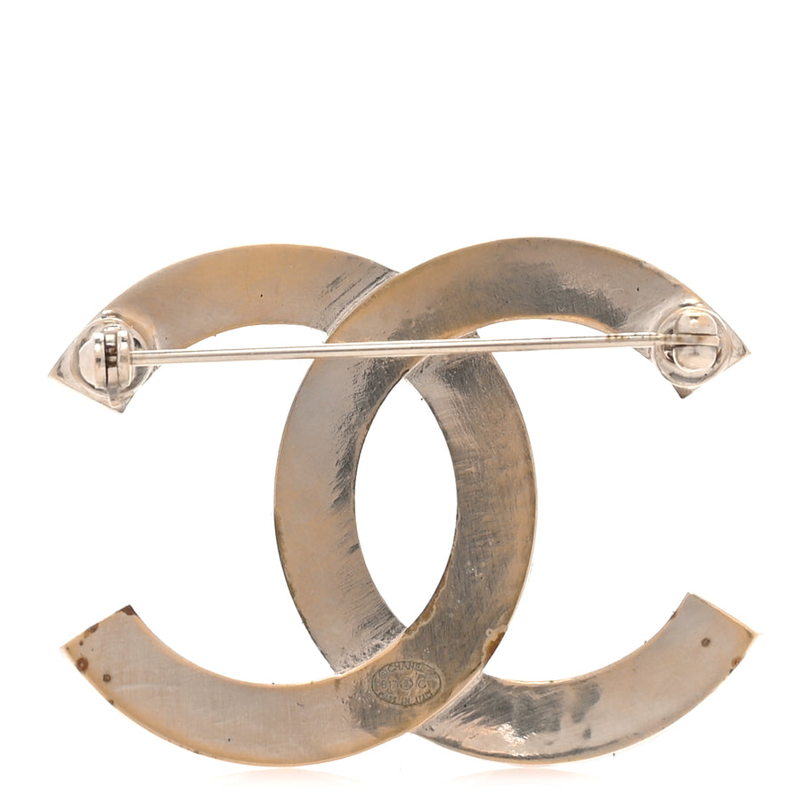 Chanel Baguette Crystal Quilted CC Brooch  Gold Image 3