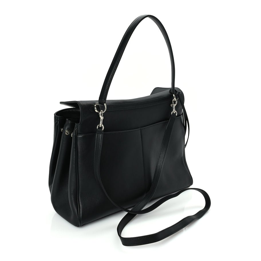 Balenciaga Natural Smooth Calfskin Medium Rodeo Top Handle Handbag Black Image 2