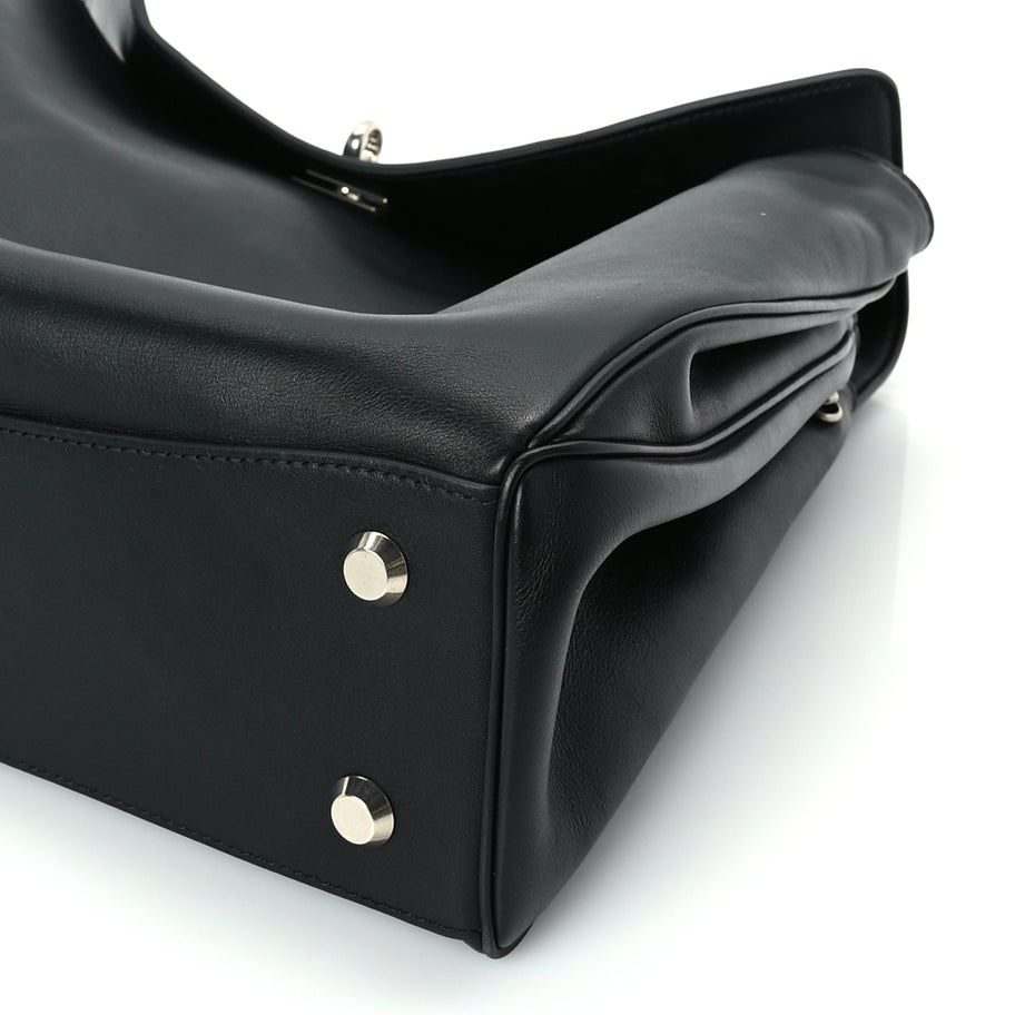 Balenciaga Natural Smooth Calfskin Medium Rodeo Top Handle Handbag Black Image 8