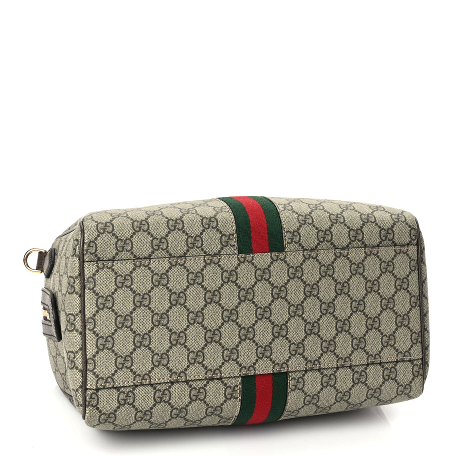 Gucci GG Supreme Monogram Web Medium Ophidia Top Handle Bag Beige Ebony Image 3