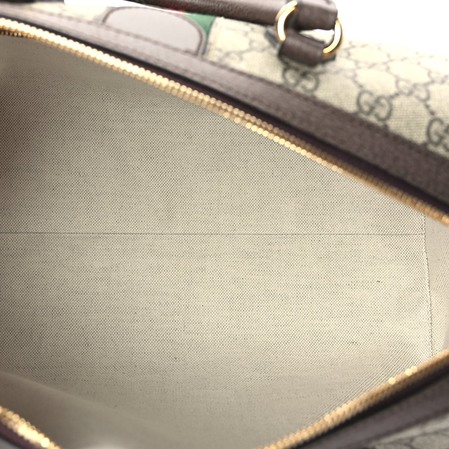 Gucci GG Supreme Monogram Web Medium Ophidia Top Handle Bag Beige Ebony Image 4