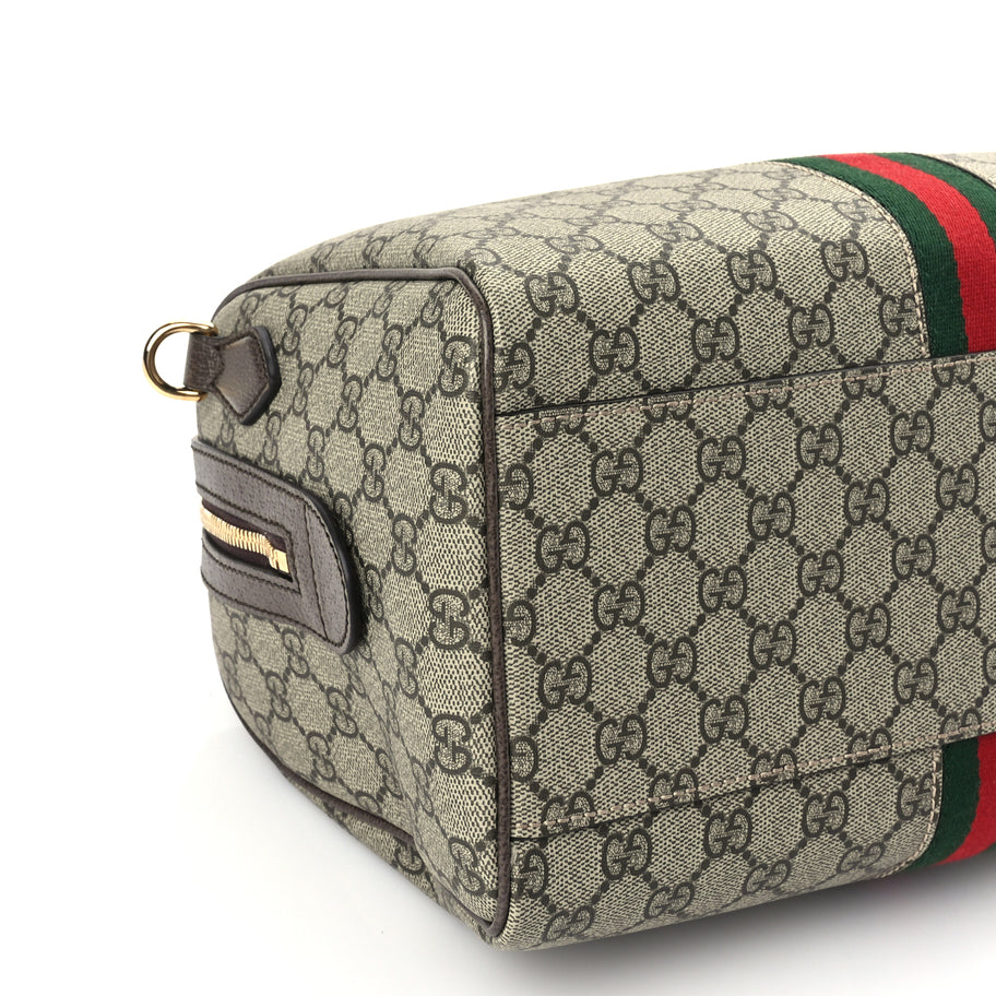 Gucci GG Supreme Monogram Web Medium Ophidia Top Handle Bag Beige Ebony Image 7