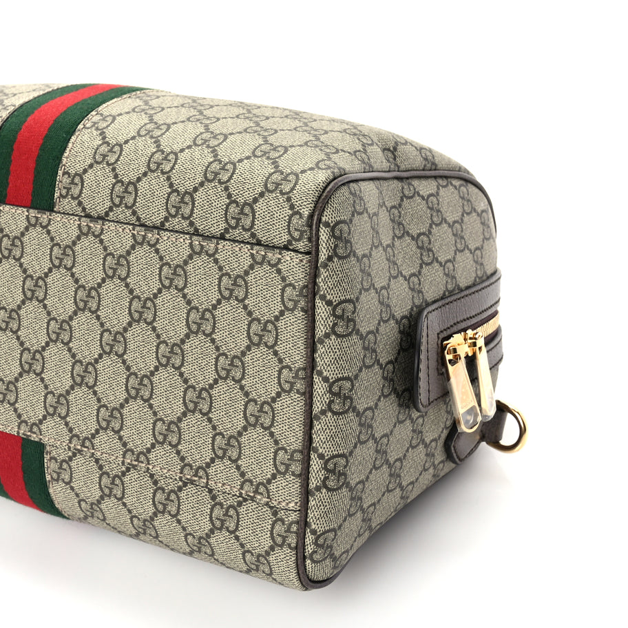 Gucci GG Supreme Monogram Web Medium Ophidia Top Handle Bag Beige Ebony Image 8