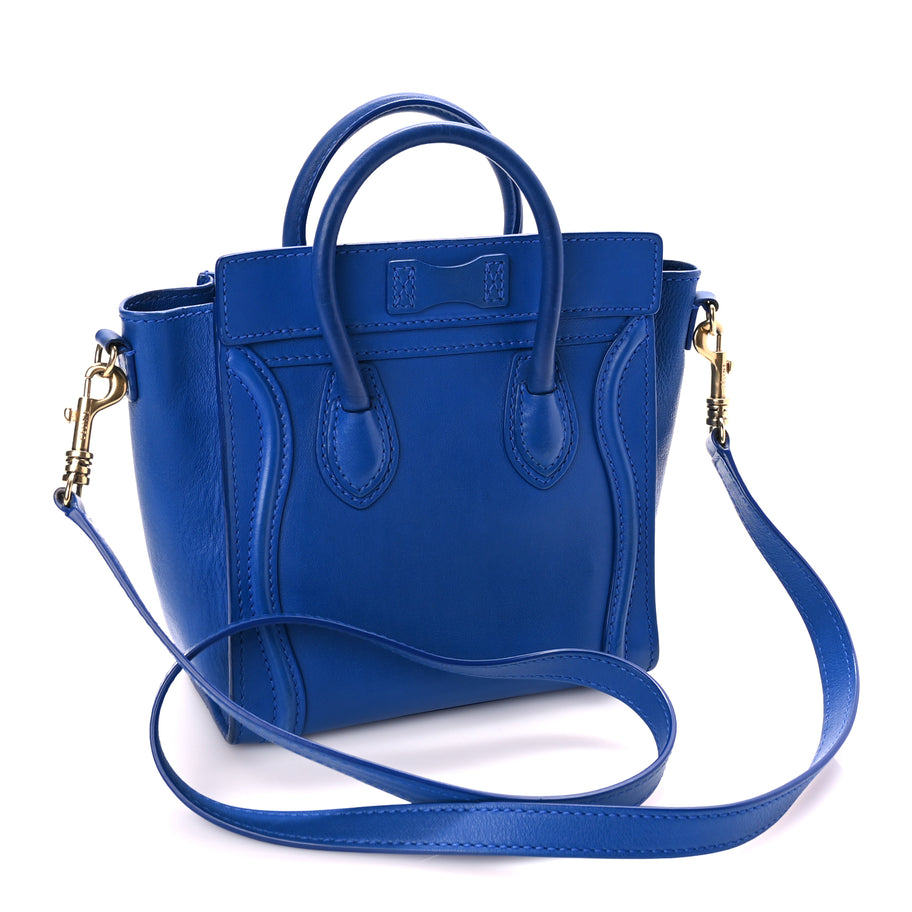 Celine Smooth Calfskin Nano Luggage Royal Blue Image 2
