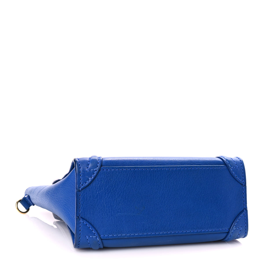 Celine Smooth Calfskin Nano Luggage Royal Blue Image 3
