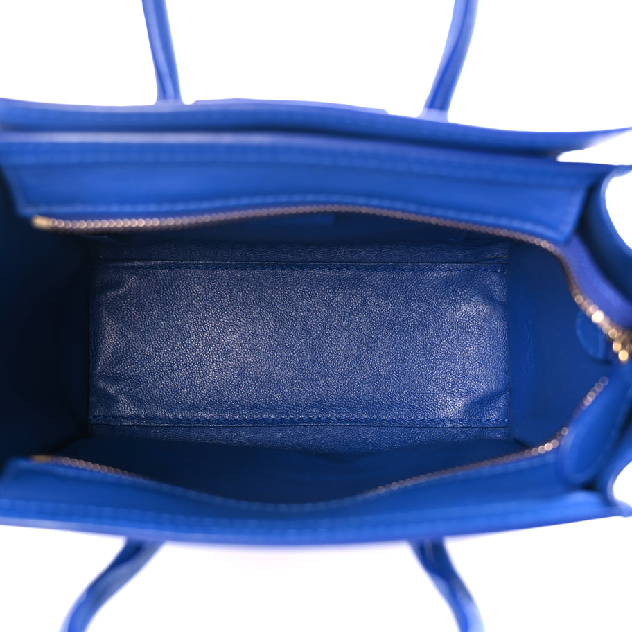 Celine Smooth Calfskin Nano Luggage Royal Blue Image 4