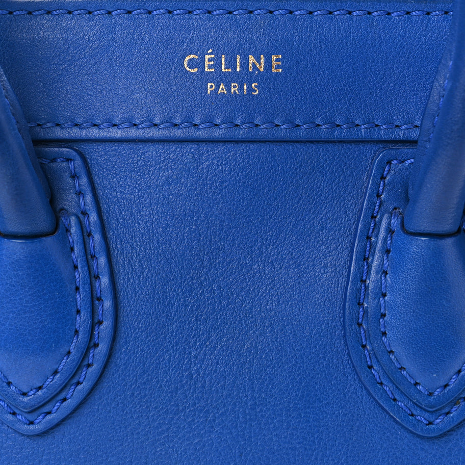 Celine Smooth Calfskin Nano Luggage Royal Blue Image 6