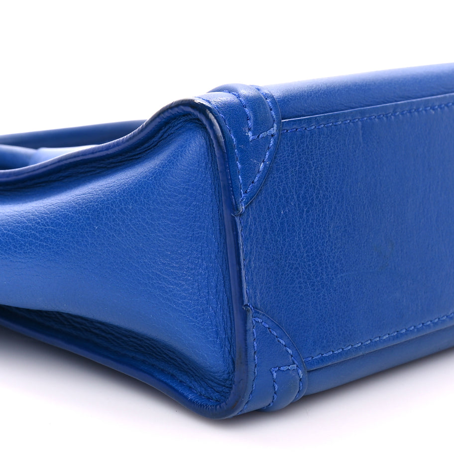 Celine Smooth Calfskin Nano Luggage Royal Blue Image 7