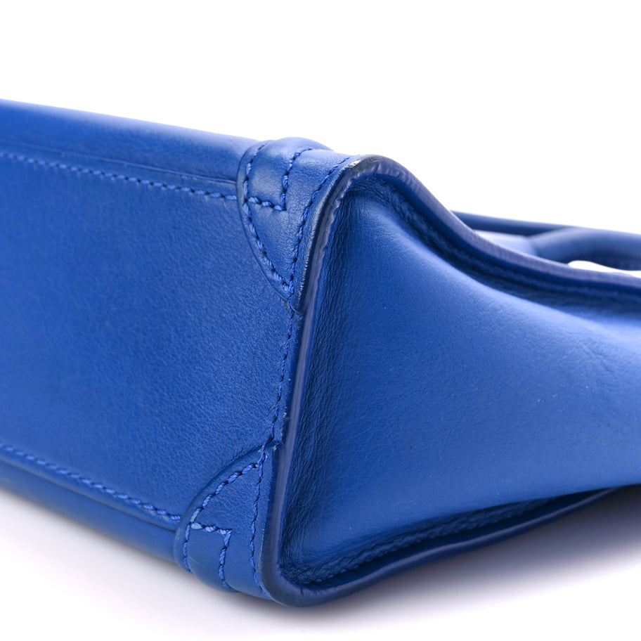 Celine Smooth Calfskin Nano Luggage Royal Blue Image 8