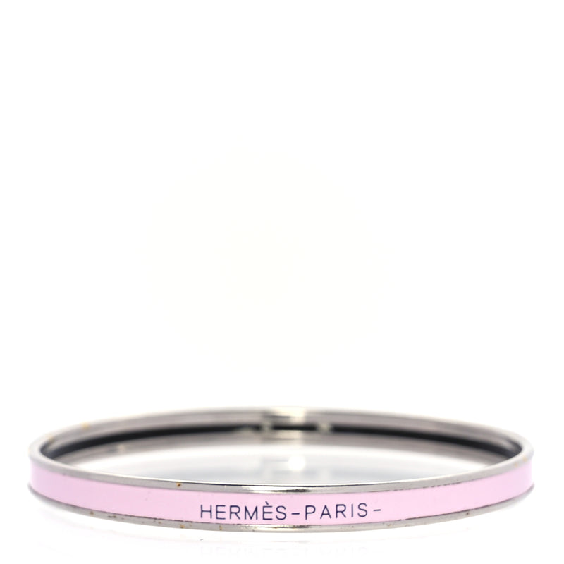  Hermes Enamel Extra Narrow Uni Bracelet 65 Rose Dragee