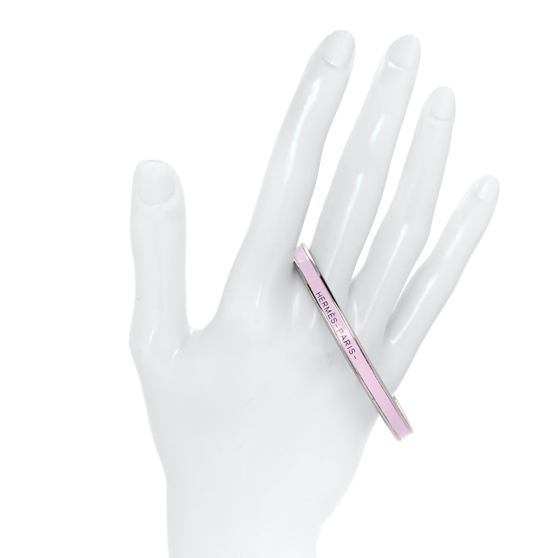  Hermes Enamel Extra Narrow Uni Bracelet 65 Rose Dragee
