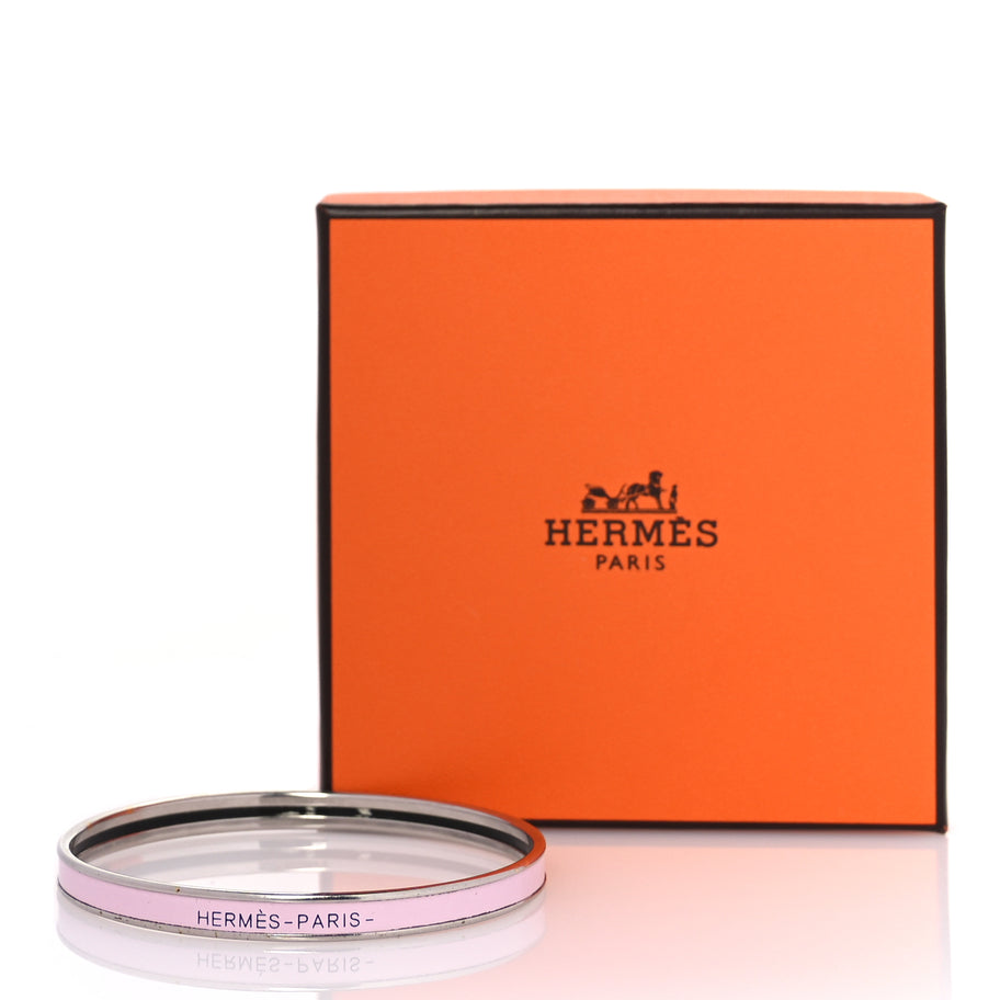 Hermes Enamel Extra Narrow Uni Bracelet 65 Rose Dragee Image 5