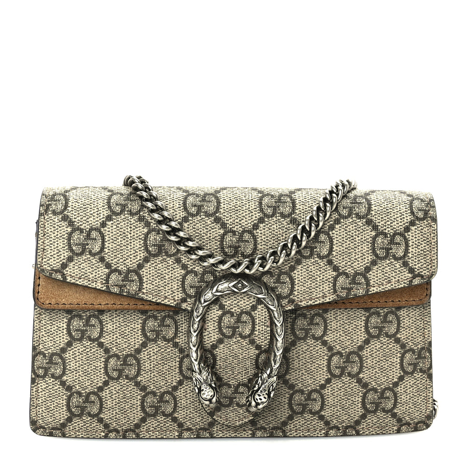 Gucci GG Supreme Monogram Super Mini Dionysus Shoulder Bag  Taupe Image 1