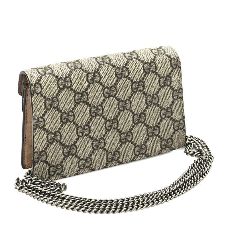  Gucci GG Supreme Monogram Super Mini Dionysus Shoulder Bag  Taupe