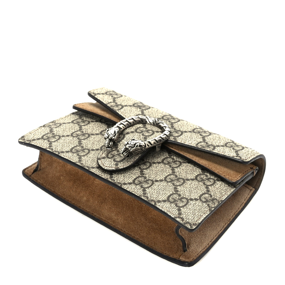 Gucci GG Supreme Monogram Super Mini Dionysus Shoulder Bag  Taupe Image 8