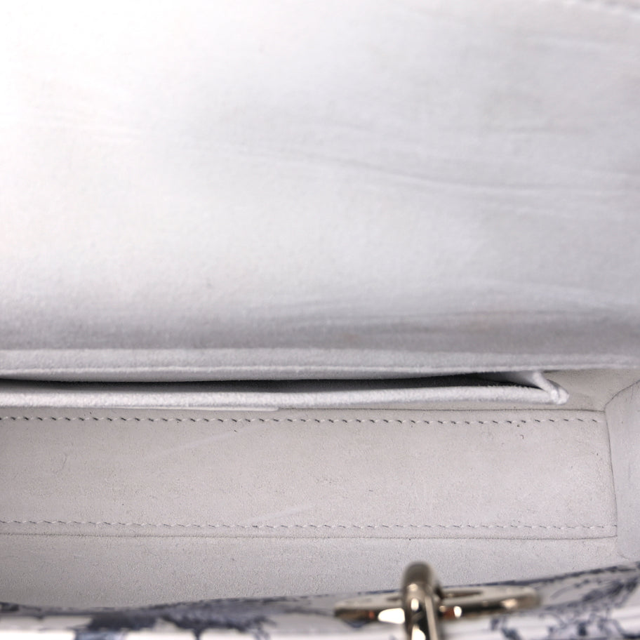 Christian Dior Calfskin Embroidered Floral Butterfly Small Lady D-Joy White Multicolor Image 4