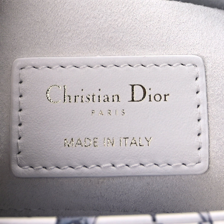 Christian Dior Calfskin Embroidered Floral Butterfly Small Lady D-Joy White Multicolor Image 5