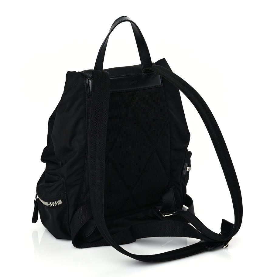 Burberry Nylon Logo Print Medium Rucksack Backpack Black Image 2