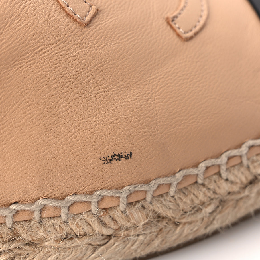 Chanel Lambskin CC Espadrilles 37 Beige Black Image 9