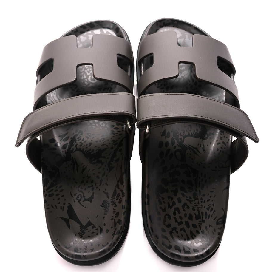 Hermes Calfskin Chypre Sandals 38.5 Ecorce Image 2