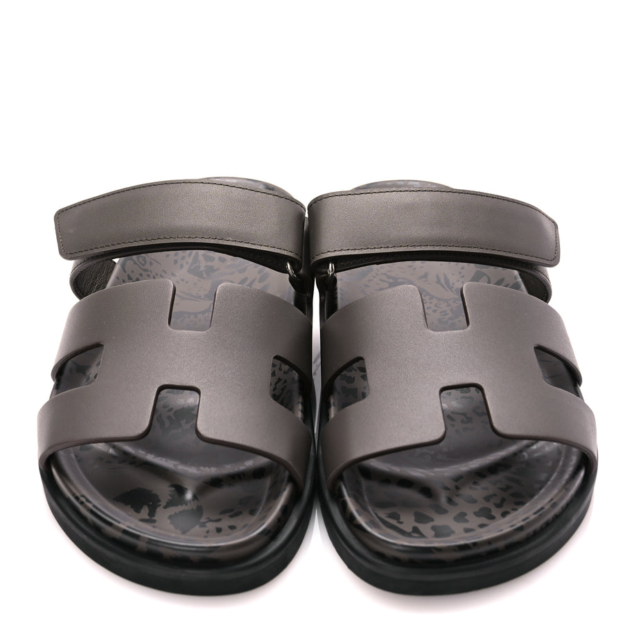 Hermes Calfskin Chypre Sandals 38.5 Ecorce Image 3