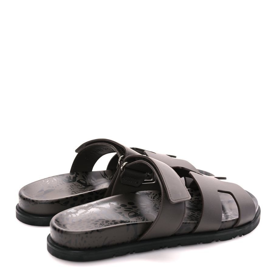 Hermes Calfskin Chypre Sandals 38.5 Ecorce Image 5