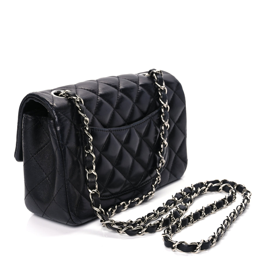 Chanel Lambskin Quilted Mini Rectangular Flap Black Image 2