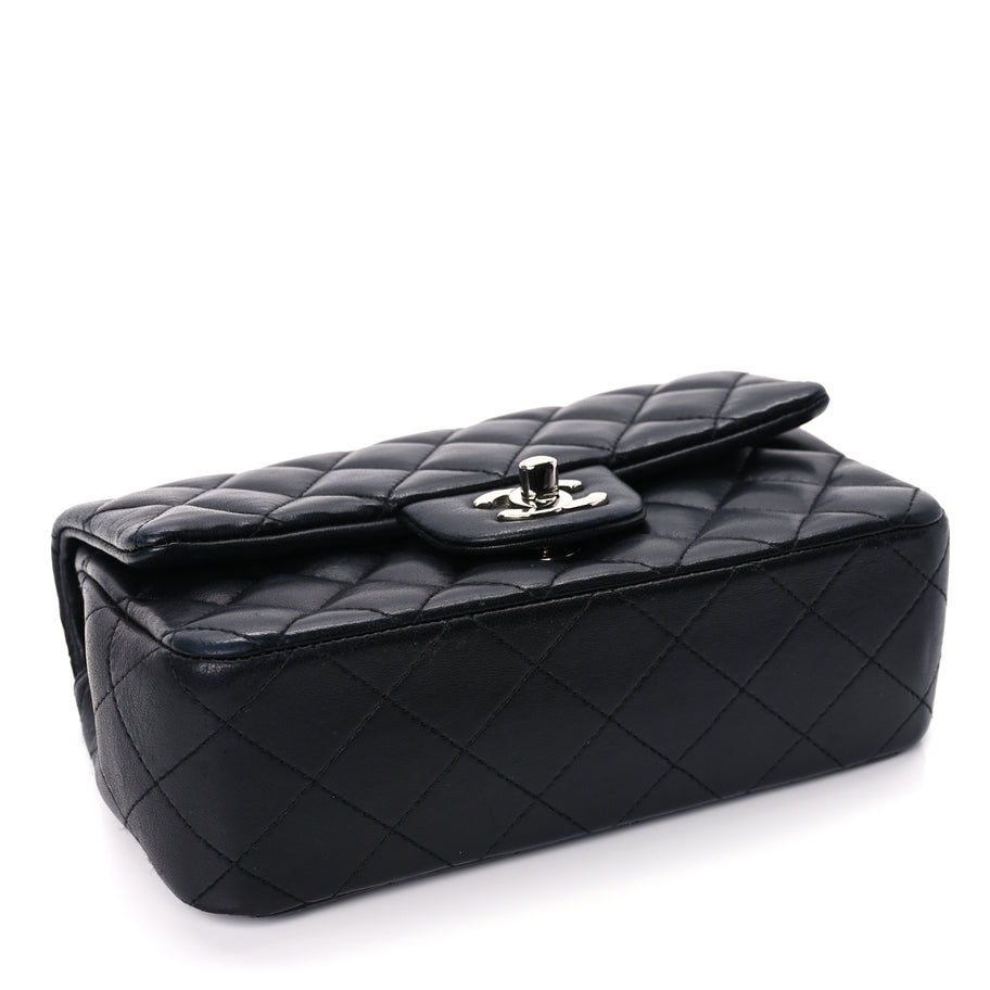 Chanel Lambskin Quilted Mini Rectangular Flap Black Image 3