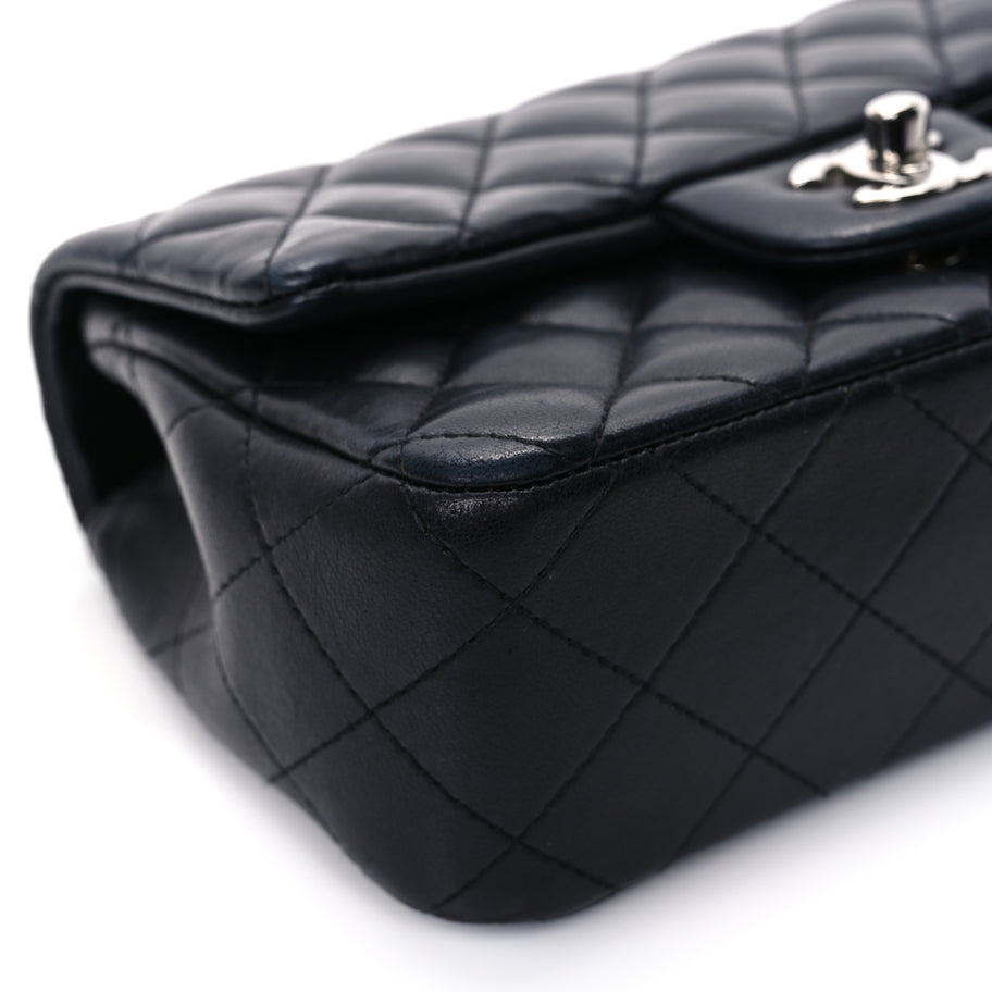 Chanel Lambskin Quilted Mini Rectangular Flap Black Image 8