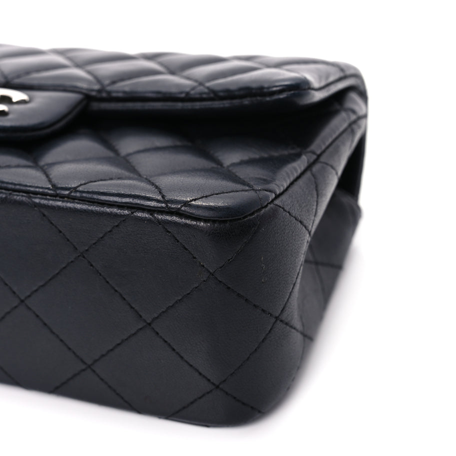Chanel Lambskin Quilted Mini Rectangular Flap Black Image 9
