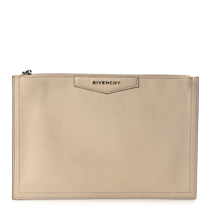  Givenchy Sugar Goatskin Medium Antigona Pouch  Nude